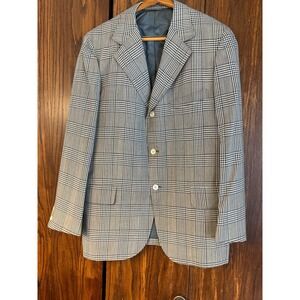 Blue and Gray plaid Sport Coat - 1970